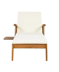 Streamdale Furniture Acacia Wood Chaise Lounge - Adjustable Wheeled 800lb Capacity