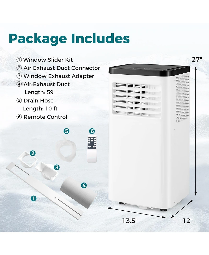 Gymax 10000 Btu Portable Air Conditioner w/ Control Panel & Remote Control