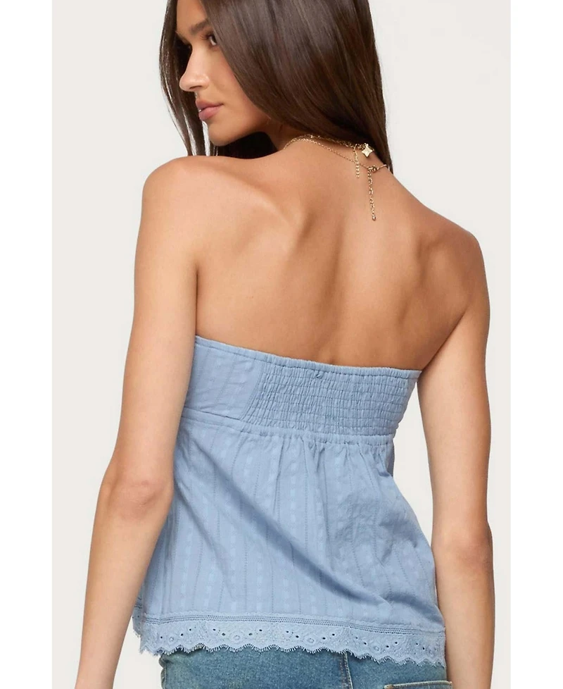 Edikted Women's Narnie Striped Strapless Wrap Top