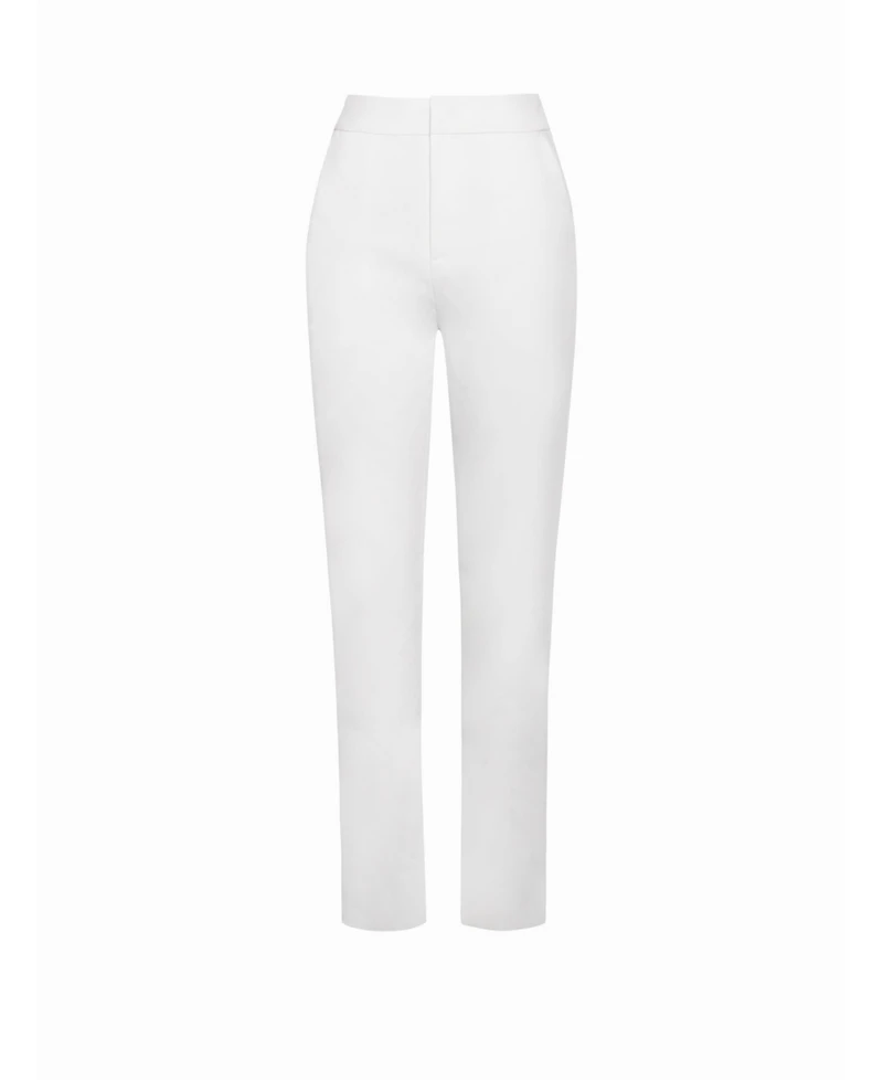 Miss Circle Women Vayla White Skinny Fit Crepe Trousers