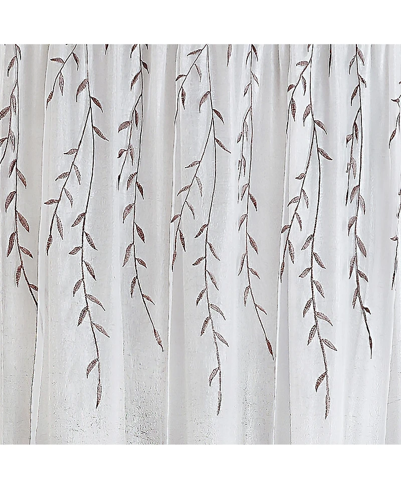Kate Aurora Traditional Home 2 Pack Double Layered Embroidered Floral Sheer Curtains