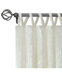 Kate Aurora Park Avenue 2 Piece Criss-Cross Tab Top Velvet Window Curtain Panels - in