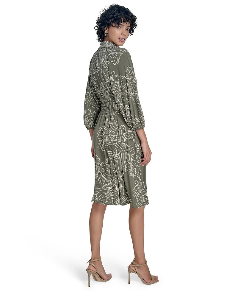 Calvin Klein Women's 3/4-Sleeve Jersey A-Line Dress