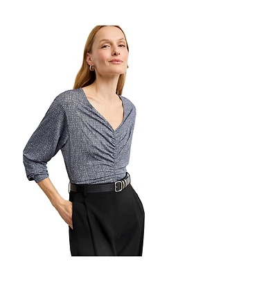 M.m.LaFleur Women's Amina Ruched Top - Printed Jersey