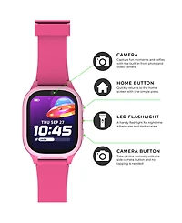 Playzoom 4 Kids Pink Leather Silicone Strap Smartwatch, 49mm
