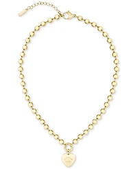 Lacoste Logo Heart Pendant Necklace, 15-3/4" + 1" extender