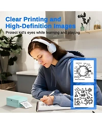 Polono Sticker Printer, PM230-a Mini Thermal Printer Bluetooth Portabel Sticker Maker with 3 Rolls of Paper