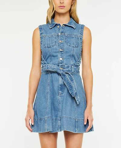 Kancan Women's Sleeveless Denim Mini Dress