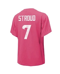 Majestic Women's C.j. Stroud Pink Houston Texans Name Number T-Shirt
