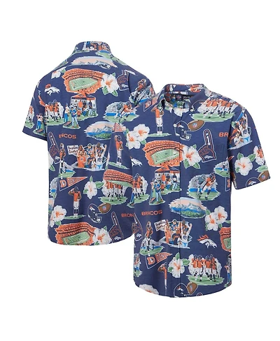 Reyn Spooner Men's Navy Denver Broncos Scenic Button-Down Shirt