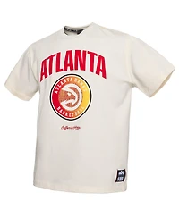 Two Hype x Nba Men's Cream Atlanta Hawks Culture Hoops Collection Premium T-Shirt