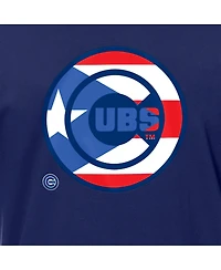 New Era Men's Royal Chicago Cubs Puerto Rican Flag Logo T-Shirt