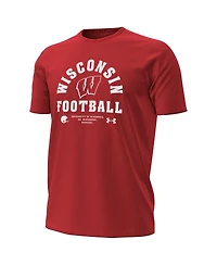 Under Armour Men's Red Wisconsin Badgers 2025 Sideline Football Performance T-Shirt