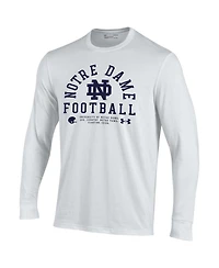 Under Armour Men's White Notre Dame Fighting Irish 2025 Sideline Football Performance Cotton Long Sleeve T-Shirt