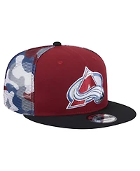 New Era Men's Burgundy/Black Colorado Avalanche Camo Meshback 9FIFTY Snapback Hat