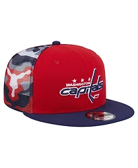 New Era Men's Red/Navy Washington Capitals Camo Meshback 9FIFTY Snapback Hat