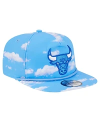 New Era Men's Light Blue Chicago Bulls Head in the Clouds Golfer Rope Adjustable Hat