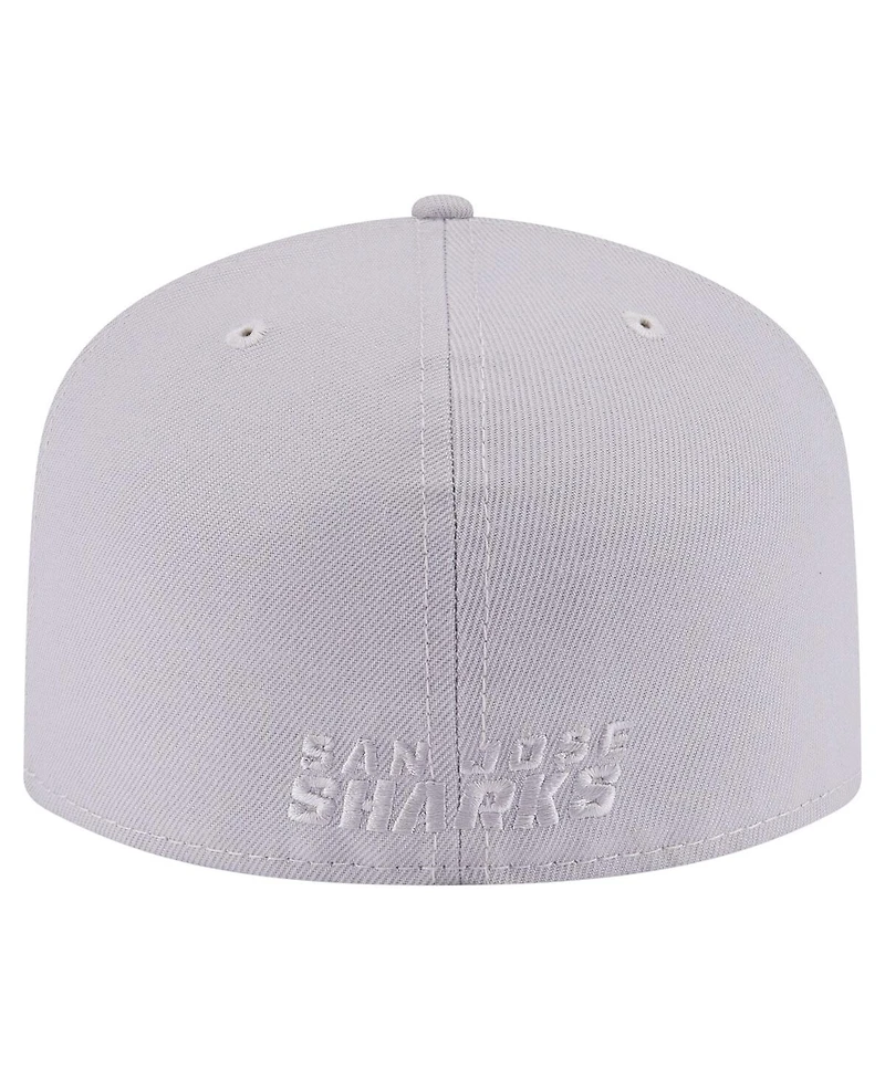 New Era Men's Gray San Jose Sharks Color Pack A-Frame 59FIFTY Fitted Hat