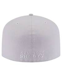 New Era Men's Gray San Jose Sharks Color Pack A-Frame 59FIFTY Fitted Hat