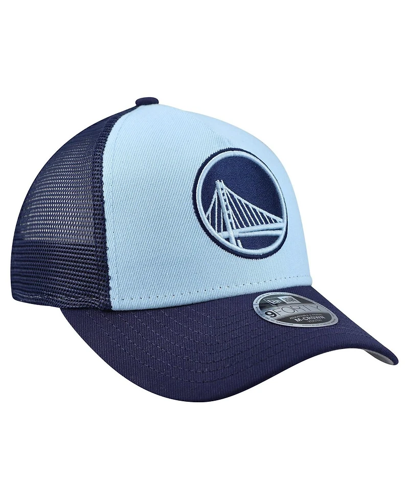 New Era Big Boys and Girls Light Blue Golden State Warriors Colorpack 9FORTY A-Frame Trucker Adjustable Hat