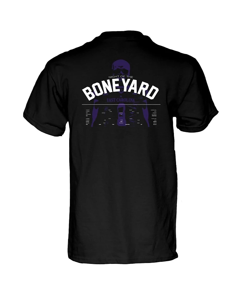 Blue 84 Men's and Women's Black Ecu Pirates Night of the Boneyard T-Shirt