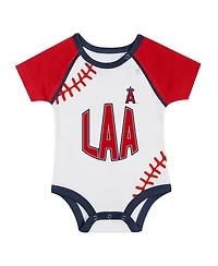 Outerstuff Baby Boys and Girls 2-Pieace Los Angeles Angels Tied Up Bodysuit Bib Bootie Set