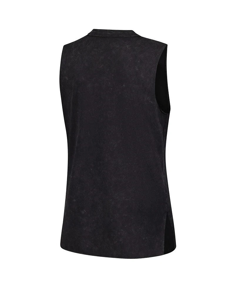 Sportiqe Women's Black Wnba Rock Roll Collection Turner Mineral Wash Tank