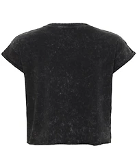 Sportiqe Women's Black Phoenix Mercury Rock Roll Collection Gwen Mineral Wash Cropped T-Shirt