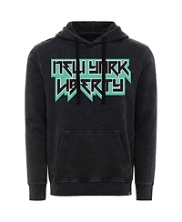 Sportiqe Men's and Women's Black New York Liberty Rock Roll Collection Jimi Mineral Wash Pullover Hoodie