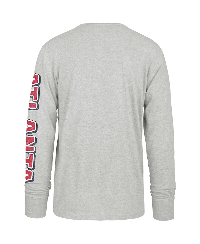 '47 Brand Men's Gray Atlanta Braves Fair Ball Franklin Long Sleeve T-Shirt