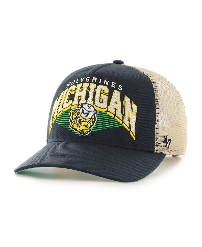'47 Brand Men's Navy Michigan Wolverines Pomona Mesh Hitch Adjustable Trucker Hat