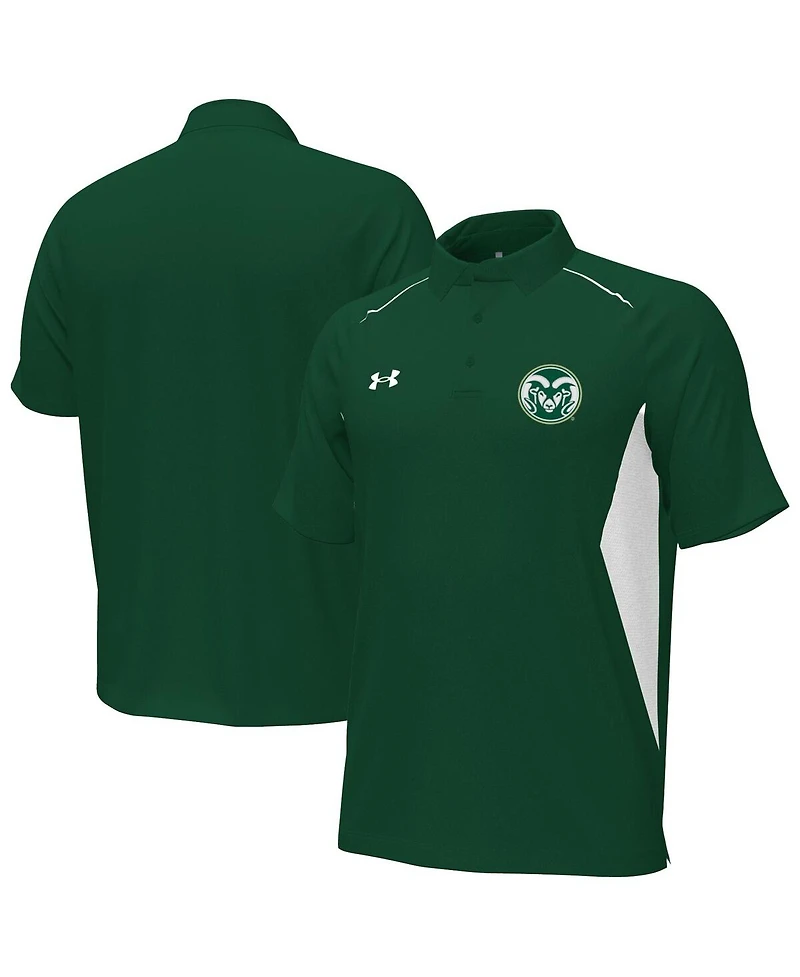 Under Armour Men's Green Colorado State Rams Sideline Title Performance Polo Shirt