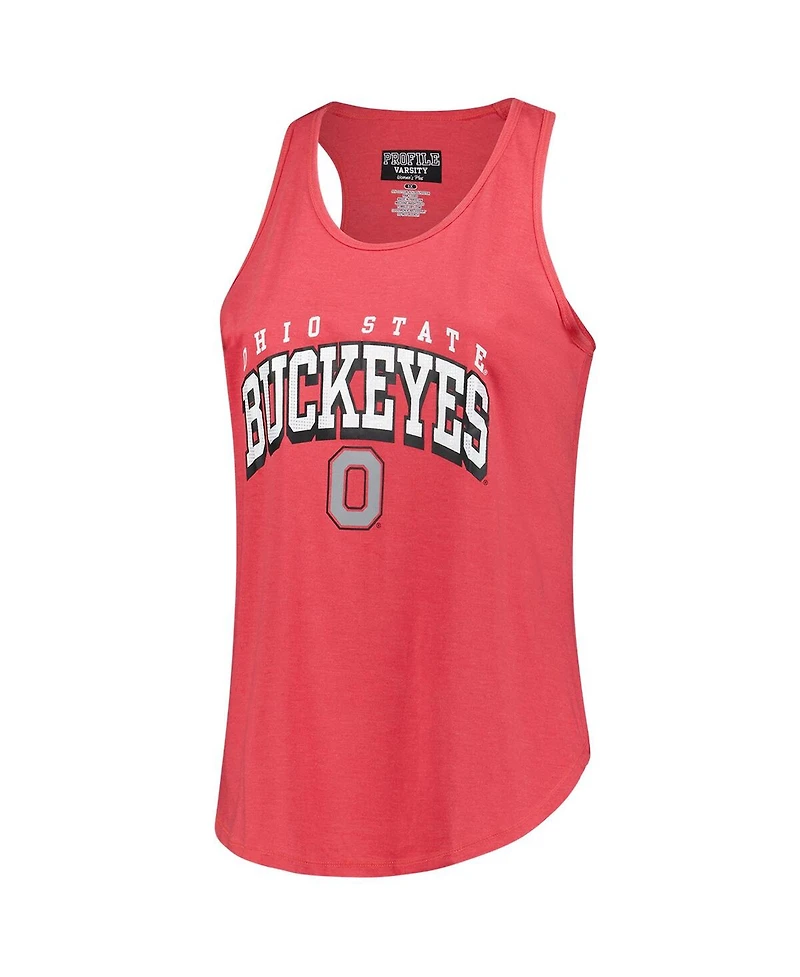 Fanatics Women's Scarlet Ohio State Buckeyes Plus Arch Tank Top