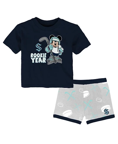 Outerstuff Toddler Seattle Kraken Disney Rookie Year T-Shirt Shorts Set
