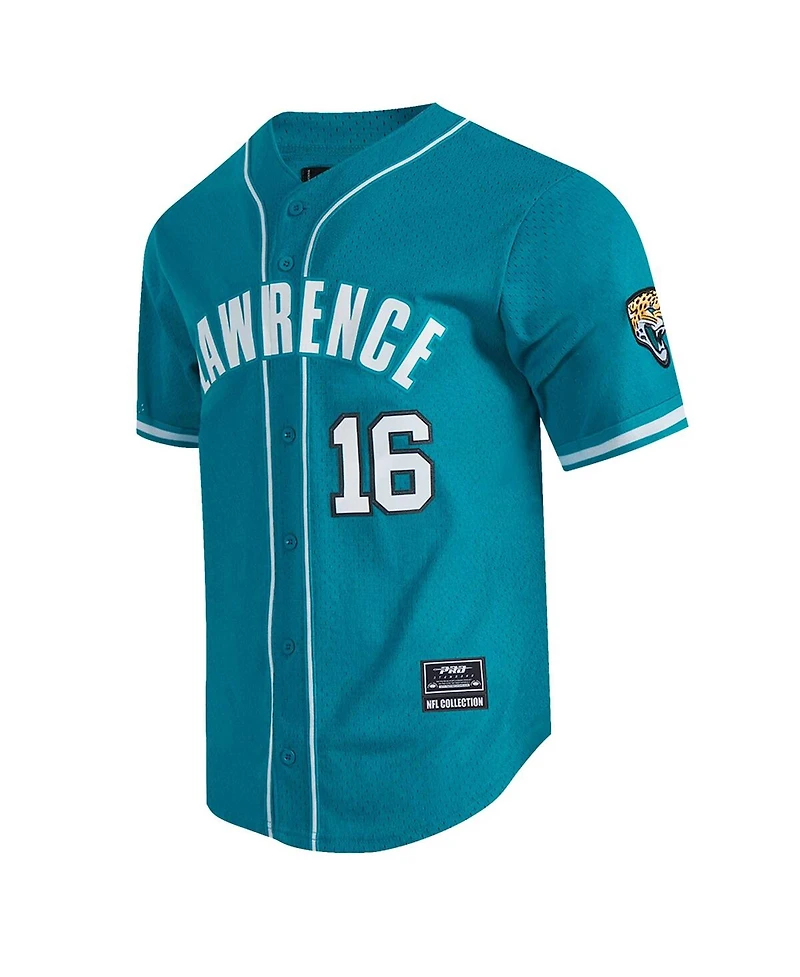 Pro Standard Men's Trevor Lawrence Teal Jacksonville Jaguars Mesh Button-Up Baseball Jersey
