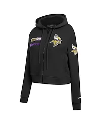 Pro Standard Women's Black Minnesota Vikings Split Logo Full-Zip Hoodie