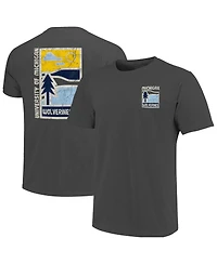 Image One Men's Graphite Michigan Wolverines Comfort Colors Minimal Vista Distressed Graphics T-Shirt
