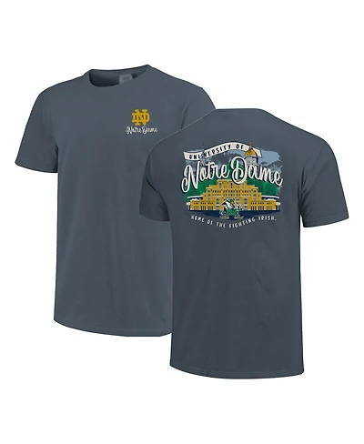Image One Women's Navy Notre Dame Fighting Irish Comfort Colors Campus Scene Drawing Script T-Shirt