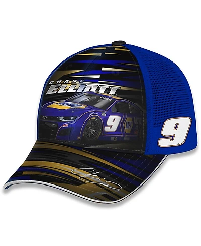 Checkered Flag Sports Big Boys and Girls Blue Chase Elliott Napa Trucker Adjustable Hat
