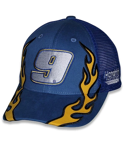 Checkered Flag Sports Big Boys and Girls Blue Chase Elliott Napa Flame Trucker Adjustable Hat