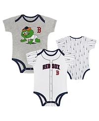 Outerstuff Big Boys and Girls Boston Red Sox Play Ball 2-Pack Bodysuit Set
