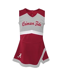 Outerstuff Girls Preschool Crimson Alabama Tide Two-Piece Cheer Captain Jumper Dress Bloomers Set