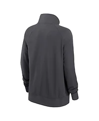 Nike Women's Charcoal Carolina Panthers Premium Raglan Performance Half-Zip Sweatshirt