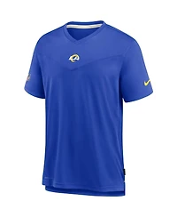 Nike Men's Royal Los Angeles Rams Sideline Coaches Performance V-Neck T-Shirt