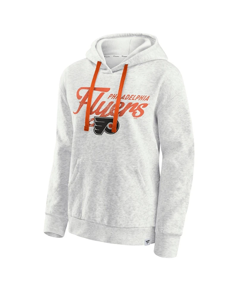 Fanatics Women's Oatmeal Philadelphia Flyers True Classics Quilted Pullover Hoodie