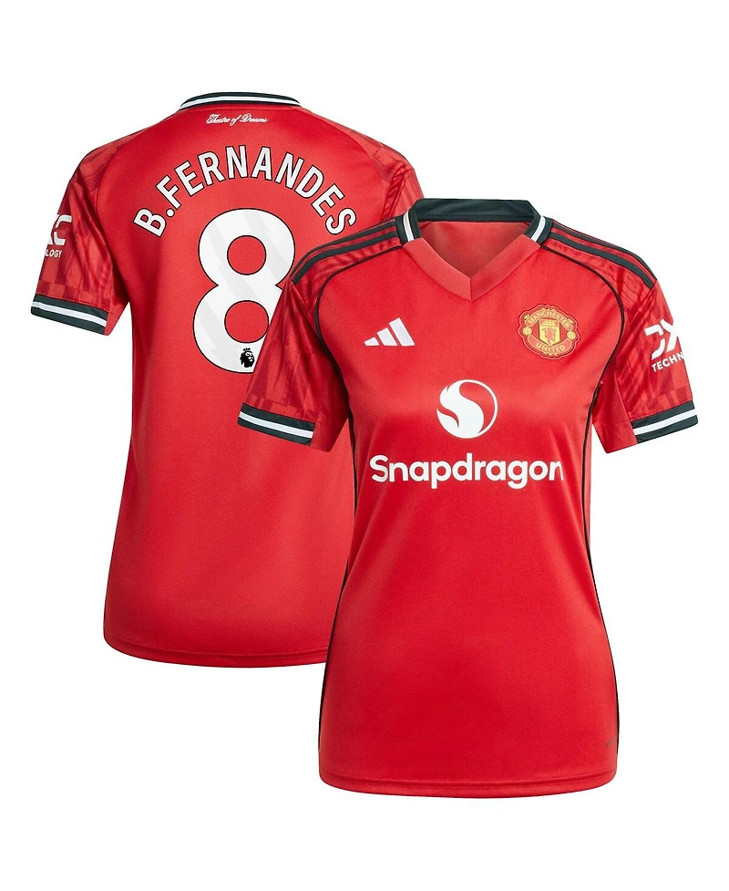 Adidas Women's Bruno Fernandes Red Manchester United Home 2025/26 Replica Player Jersey