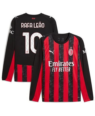 Puma Men's Rafael Leao Red Ac Milan 2025/26 Home Replica Long Sleeve Player Jersey