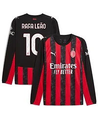Puma Men's Rafael Leao Red Ac Milan 2025/26 Home Replica Long Sleeve Player Jersey