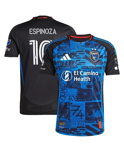 Adidas Men's Cristian Espinoza Black San Jose Earthquakes 2025 Headliner Authentic Player Jersey