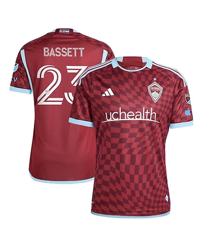 Adidas Men's Cole Bassett Burgundy Colorado Rapids 2024 One Flag Kit Authentic Player Jersey